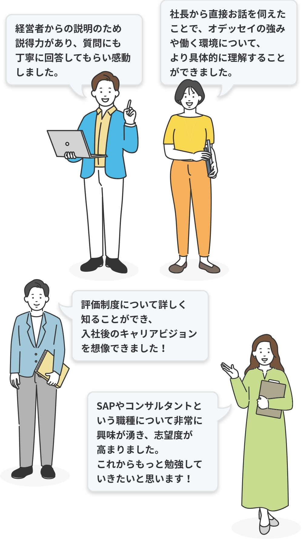 「社長から直接お話を伺えたことで、オデッセイの強みや働く環境について、より具体的に理解することができました。」